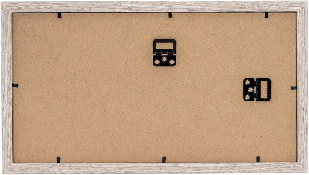 levandeo Bilderrahmen Collage 3 Fotos 10x15cm Eiche Gekälkt Natur MDF Holz Passepartout Glasscheibe