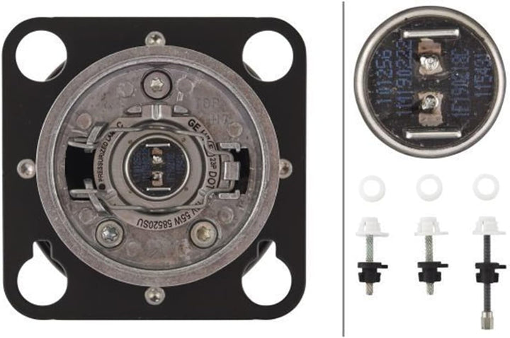HELLA - Halogen/DE-Hauptscheinwerfer - Premium 50 - 12V - rund - Einbau - Lichtscheibenfarbe: transp