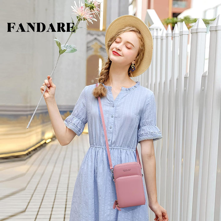 FANDARE Handy Umhängetasche Frauen Crossbody Tasche Schultertasche Damen Handy-Brieftasche Klein Han