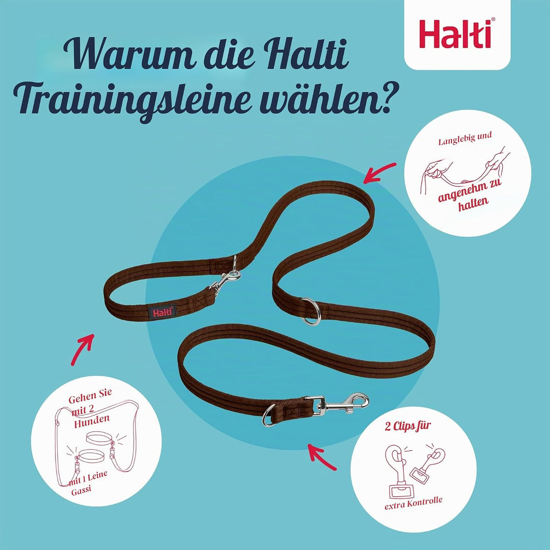 HALTI Doppelführleine - Multifunktionale Hundeleine zum Trainieren und Gassigehen mit Ihrem Hund. Le