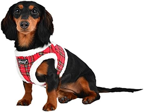 Puppia PAQD-AH1470 BLITZEN HARNESS B, S, karriert rot S Rot Kariert, S Rot Kariert