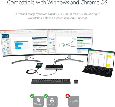 StarTech.com USB C Dock (DK31C2DHSPDUE) Dreifache 4K Monitor USB Typ-C Dockingstation - 100W Power D