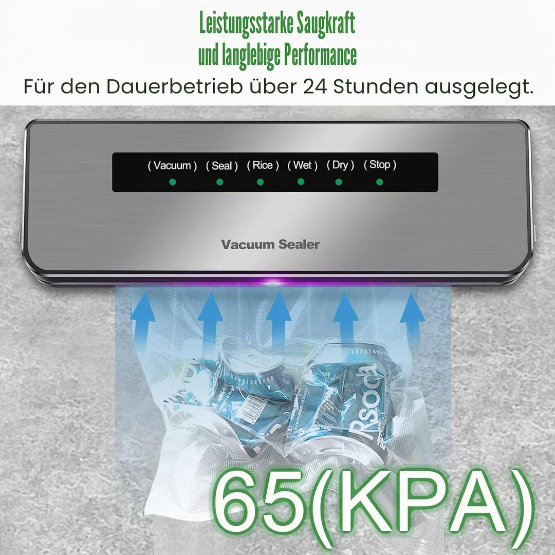 Vakuumiergerät für Lebensmittel, 6 in 1 Automatische Trocken- und Feuchtlebensmittel Vakuumiergerät,