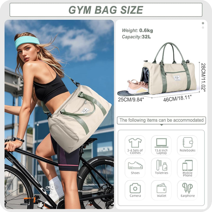 HYC00 Sport Duffel Bag Damen Sporttasche für Damen Herren mit Nassfach &amp; Schuhfach, Reisetasche Hand