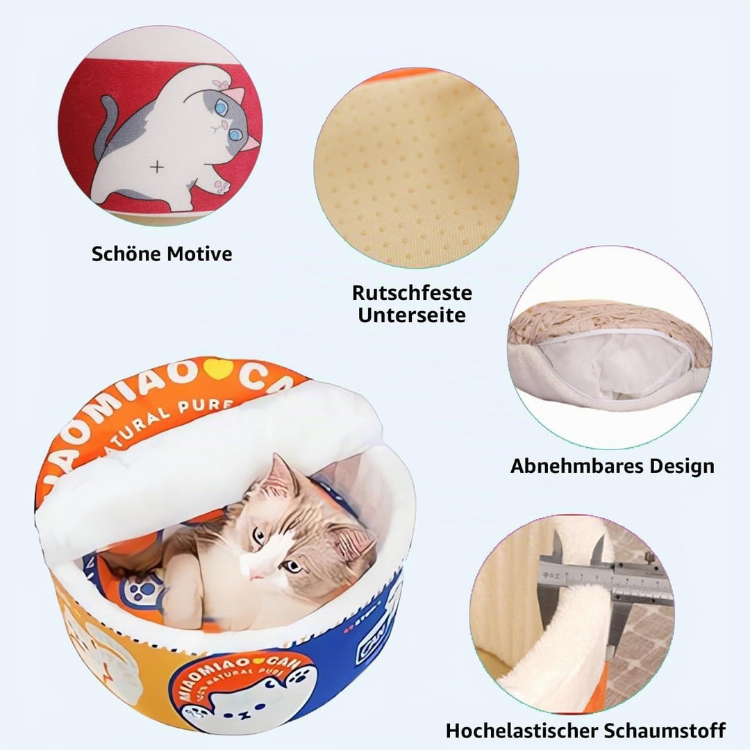 Katzenhöhle, Katzenbetten, Kuschelhöhle für Kätzchen, Bequemer Schlafplatz für Katzen Welpen, Plüsch