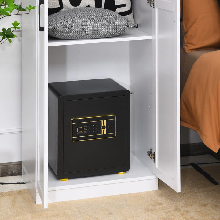 GOPLUS Elektronischer Safe, Feuerfester Möbeltresor mit Zahlenschloss, Schlüssel & Alarmsystem, Wand