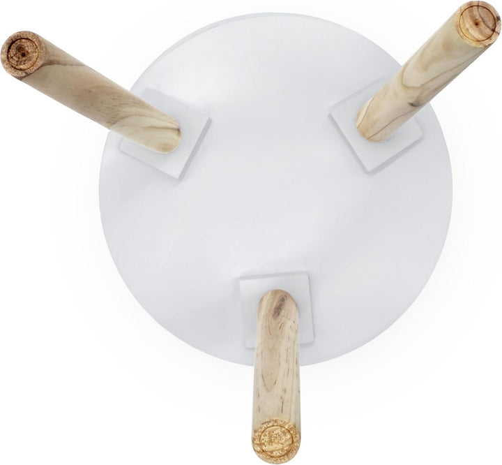 Deko Holz Tisch 36x30 cm - weiss - Kleiner Beistelltisch Couchtisch Sofatisch, Weiss