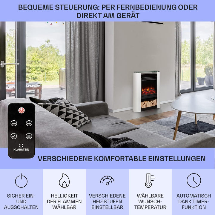 Klarstein Elektrokamin, Elektro Heizungen für Wohnzimmer & Innenräume, Elektrischer Kamin mit LED Fl