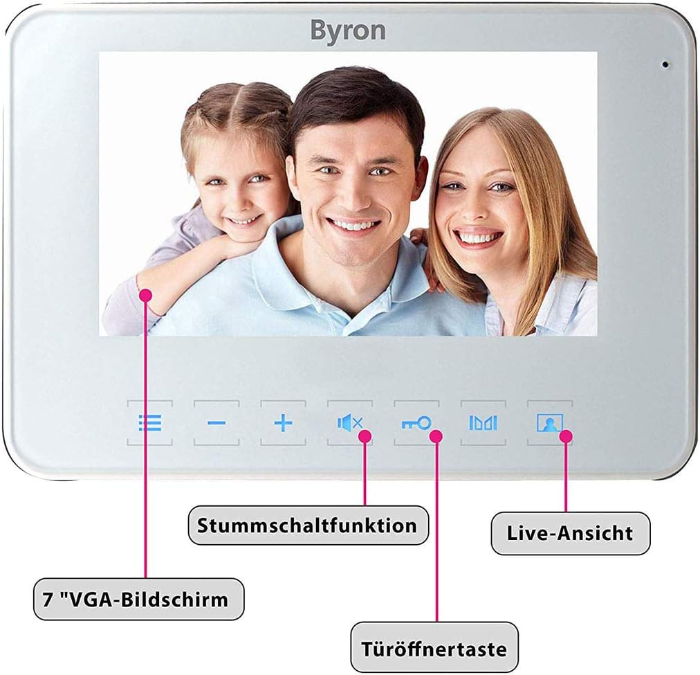 Video-Gegensprechanlage - 2-adrig mit 2-Wege-Audiokommunikation 7 Zoll Display, 7 Zoll Display
