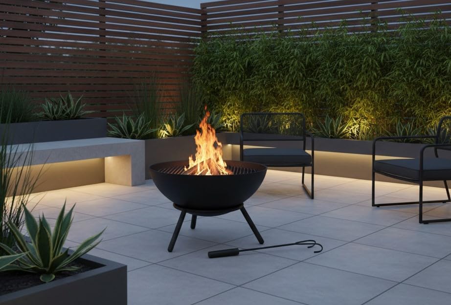 Jet-Line® | Feuerschale NAVARO | Outdoor | Feuerstelle Garten | Terrasse | 60 cm geneigt oder Horizo