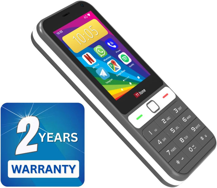 TTfone TT280 – Telefon 4G Dual SIM Single mit Android, 2,8 Zoll Touchscreen, Tastatur, 2 MP Kamera,