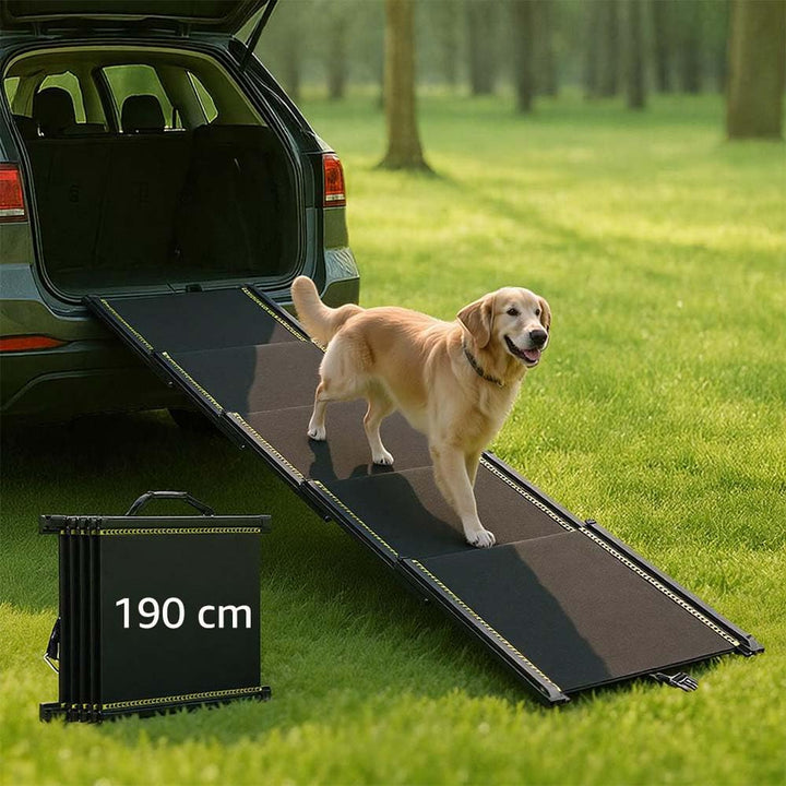 unipaws 190 cm extra Lange Hunderampe für Auto, SUV &amp; LKW, ausziehbare tragbare Haustier-Treppenramp