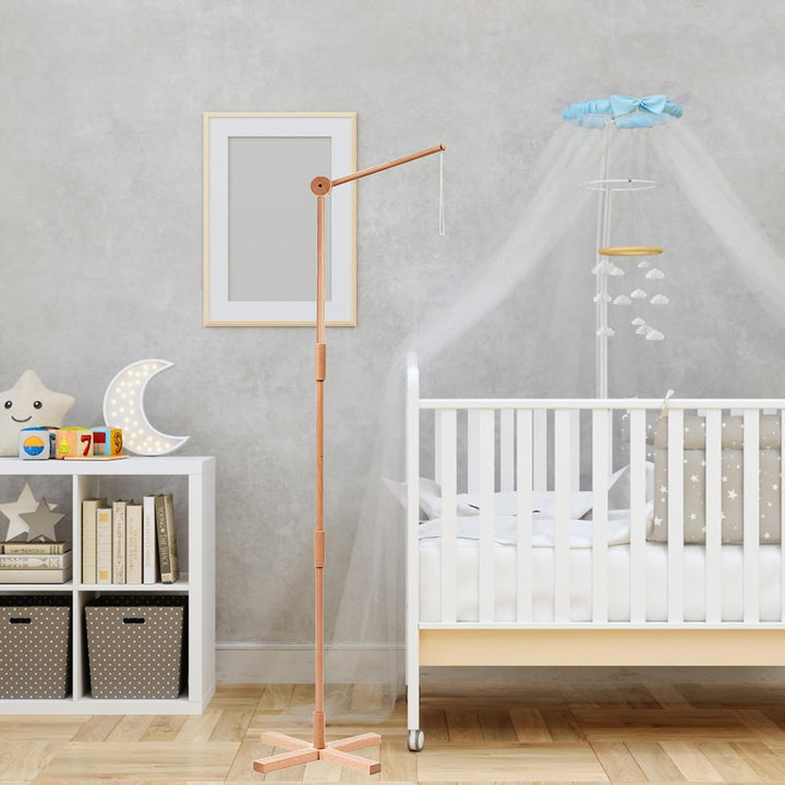 Mobile Halterung Holz, 1.6 M Minimalistisches Design Babybett Mobile Halterung, Stabile Struktur Hol