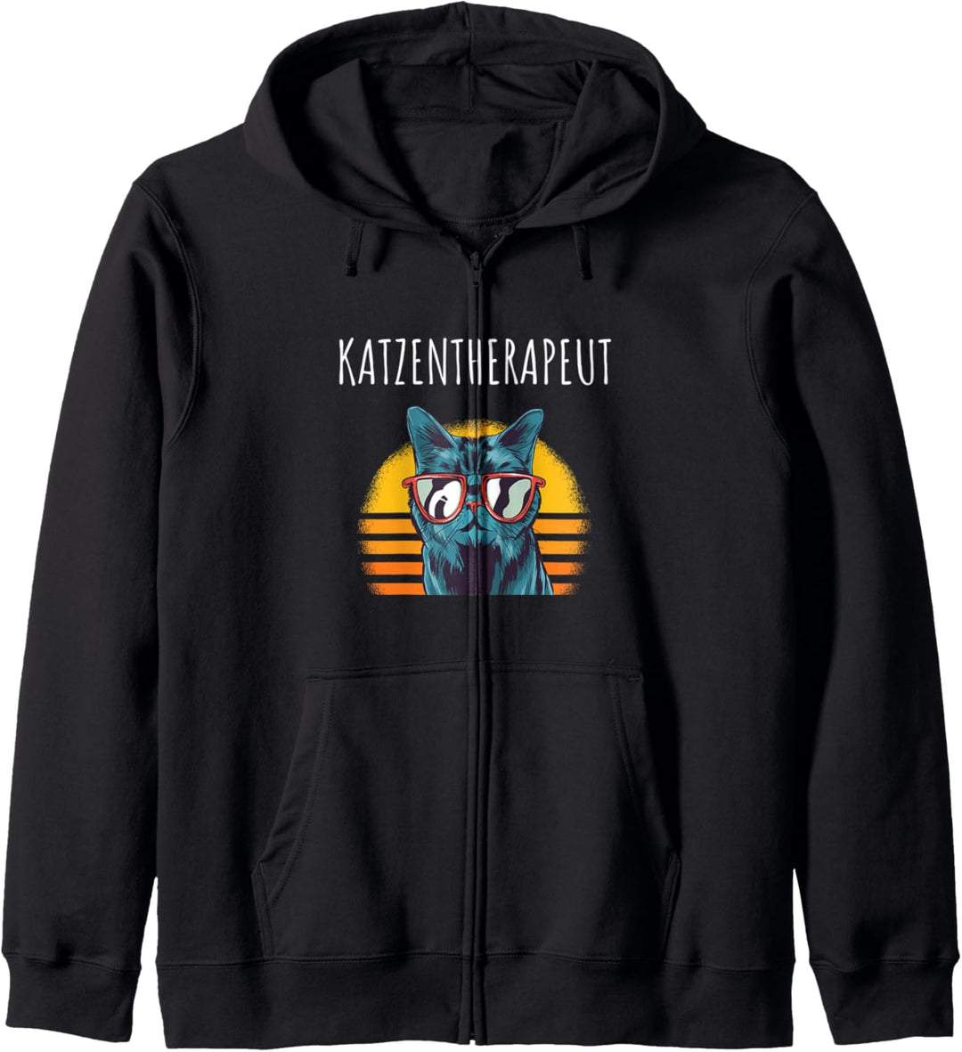 Katzentherapeut Retro Sunset Kapuzenjacke