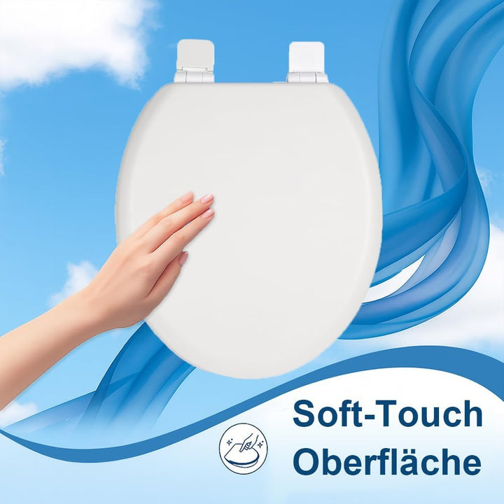 WC-Sitz Holzkern, Ｍatt – Soft-Touch & ultraglatt (ohne Orangenhaut), Absenkautomatik & Schnellversch
