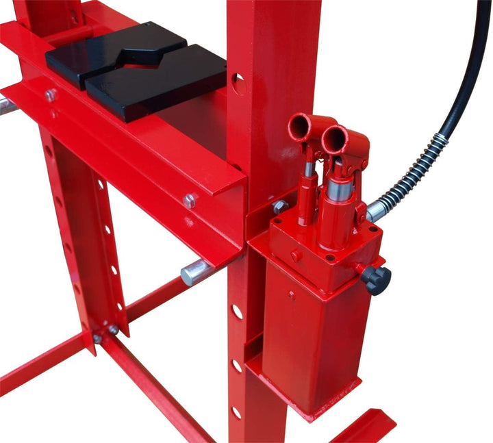 Carmax Werkstattpresse 20T mit 2Pumpen + Druckstück Treibsatz 18-150mm + Druckdornsatz 8tlg.