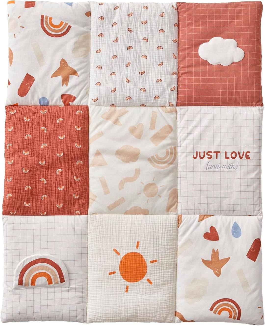 Vertbaudet Baby Spieldecke/Laufstalleinlage Happy Sky Bio-Baumwolle Mehrfarbig 100X100
