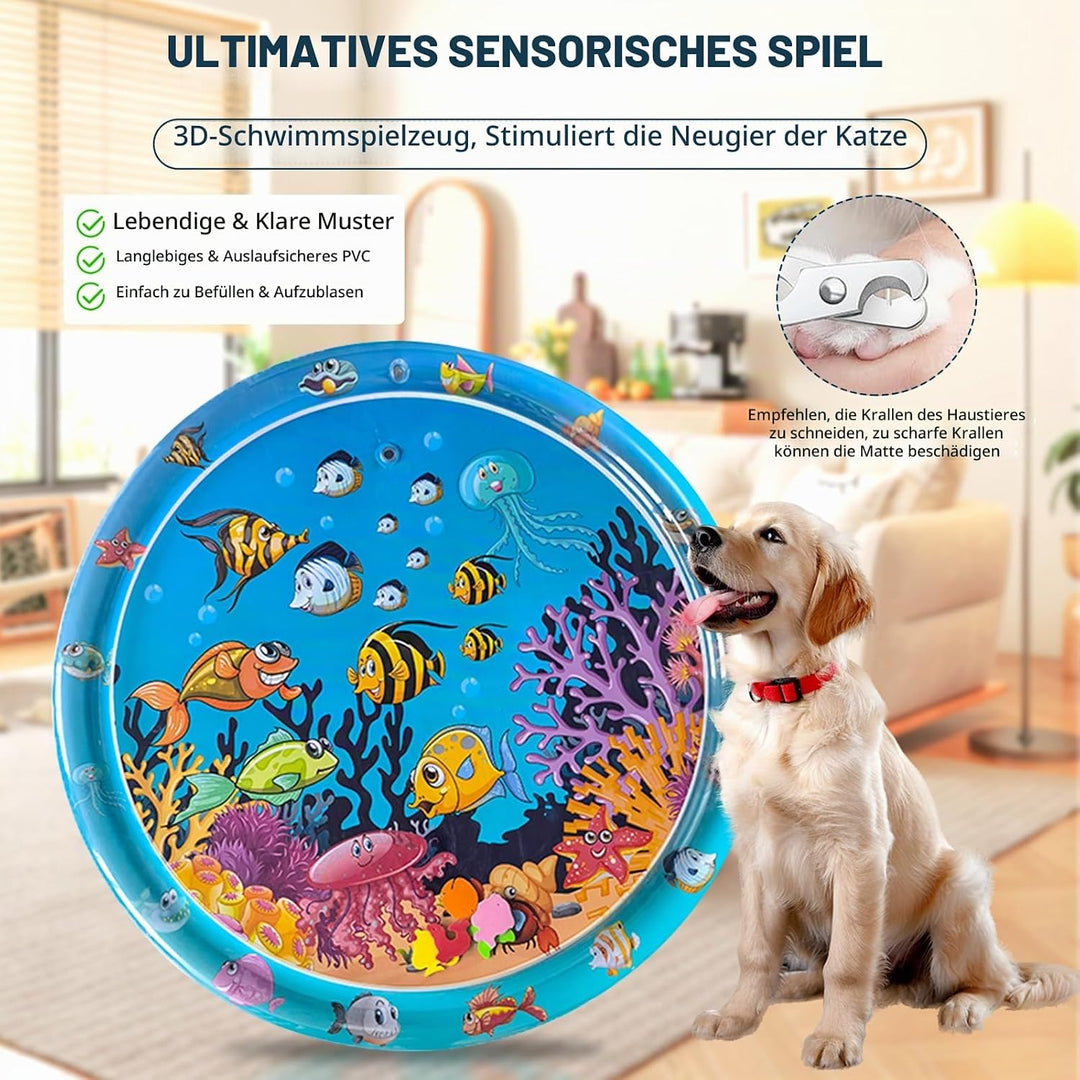 Water Sensory Playmat Cats,Inflatable Cooling Mat for Cats,Sensory Water Playmat Katzen Hund,Verdick