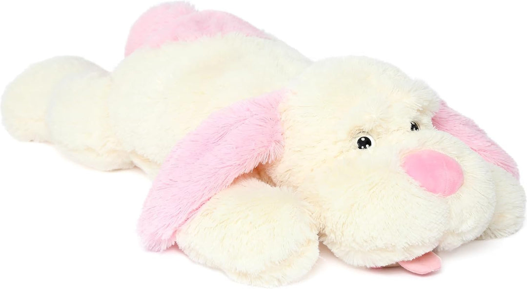MorisMos 80cm lang Hund Kuscheltier gross XXL, weich Rosa Hund Plüschtier Stofftier, riesen Gefüllte