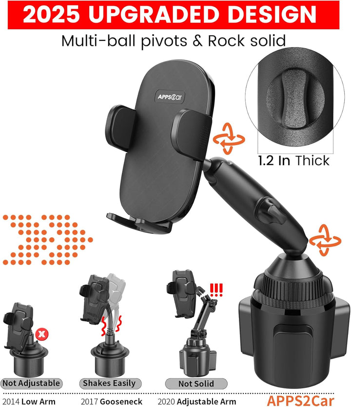 APPS2Car Handyhalterung Auto Getränkehalter, Getränkehalter Handyhalter für Auto LKW Heavy Duty iPho