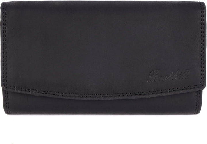 Benthill Geldbörse Gross Echt-Leder | Damen Portemonnaie XXL mit RFID Schutz | Vintage Frauen Geldbe
