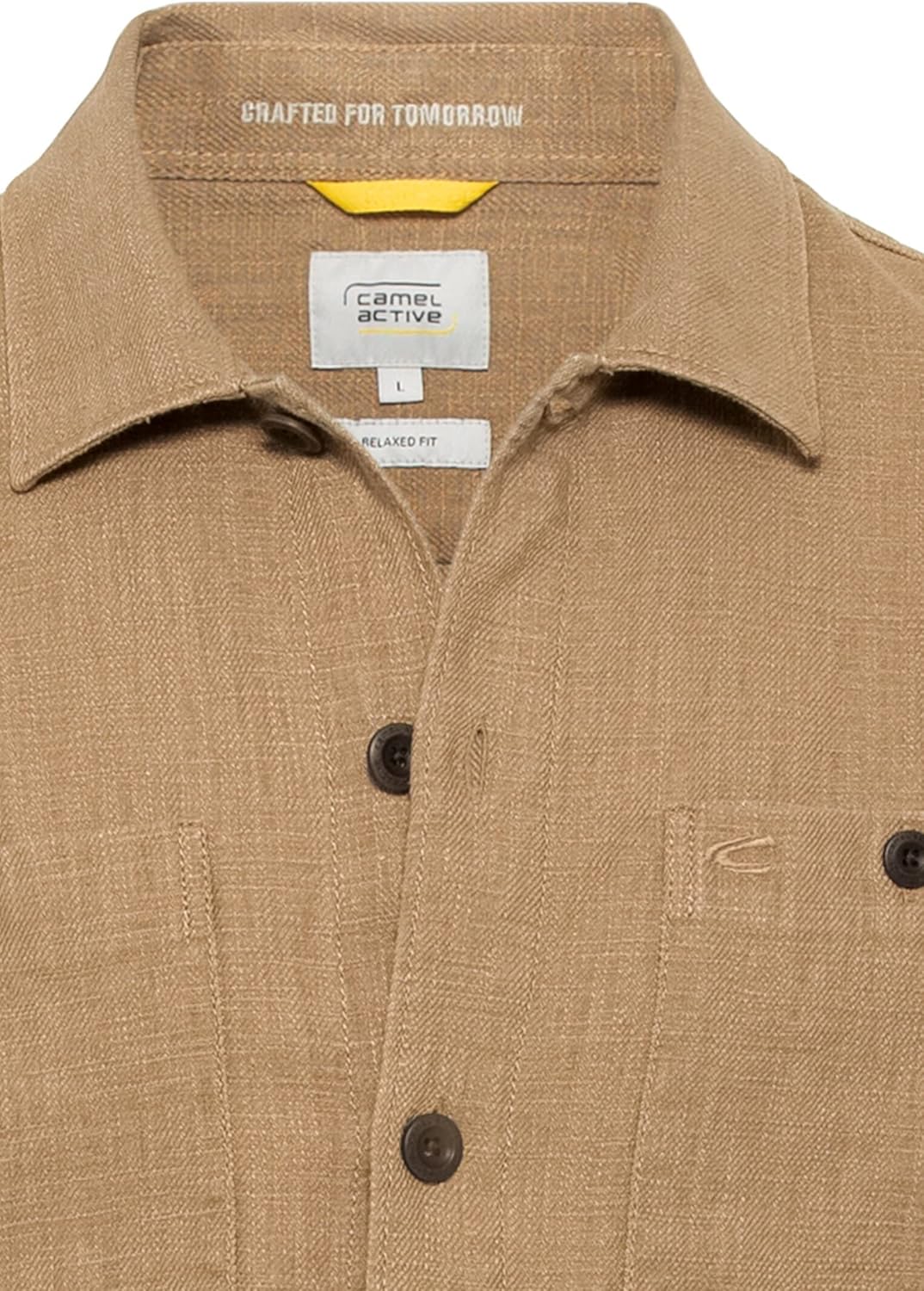 camel active Herren Overshirt aus einem Leinen-Baumwollmix S Braun, S Braun