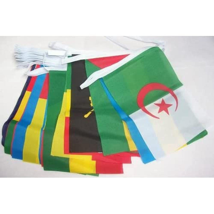 AZ FLAG FAHNENKETTE 54 LÄNDER Afrika 16 Meter mit 54 flaggen 21x14cm- AFRKANISCHE Girlande Flaggenke