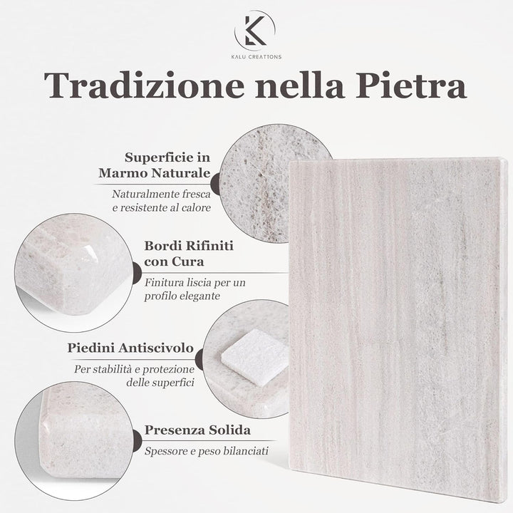 Schneidebrett aus weissem Marmor 40 x 15 cm – Mini-Marmortiertisch für Küche und Küche – elegantes r