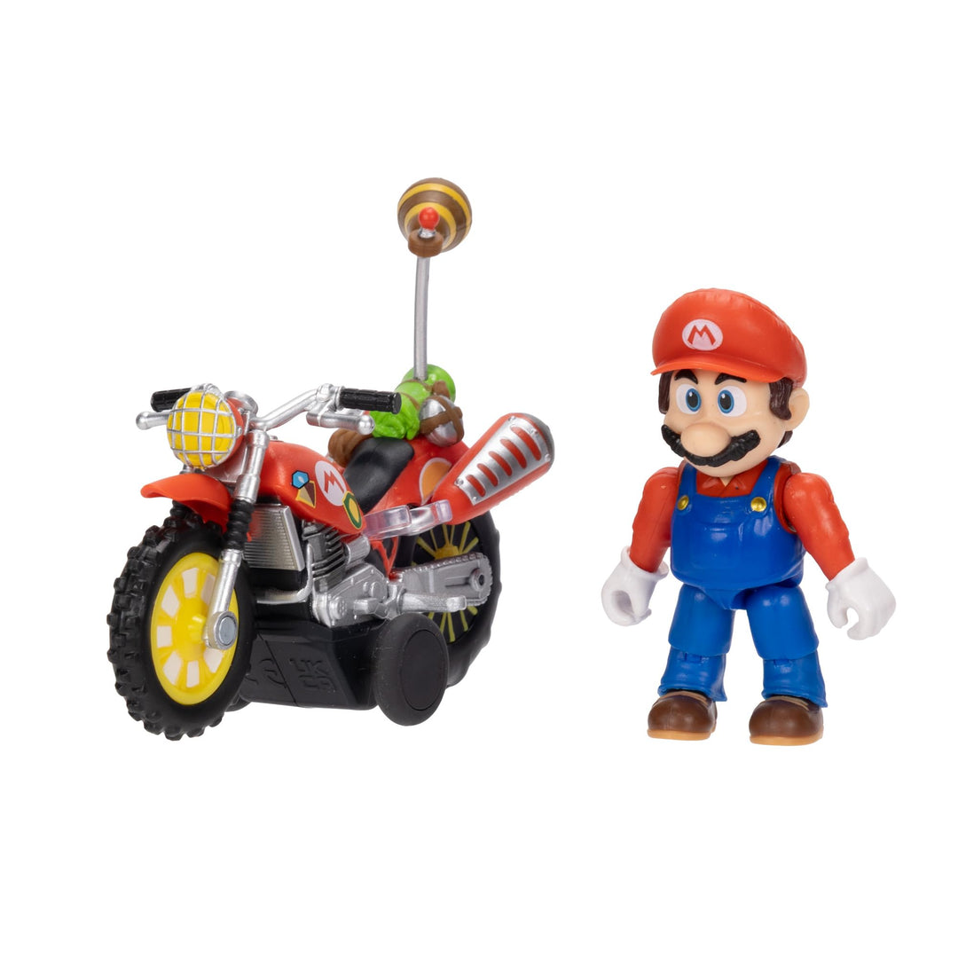 „Super Mario Galaxy“-Film: Mario mit Motorrad – 2,5" / 6,35 cm grosse Actionfigur, offiziell lizenzi