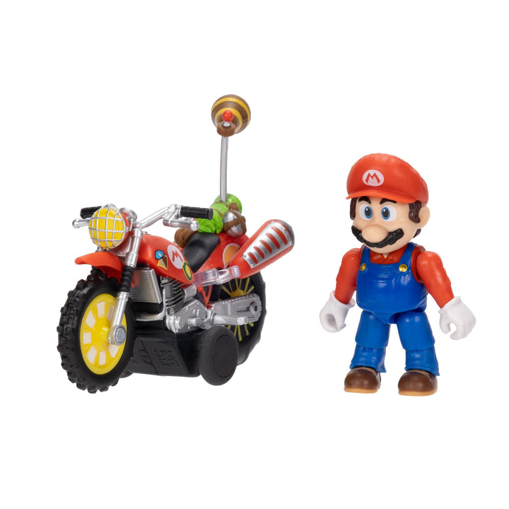 „Super Mario Galaxy“-Film: Mario mit Motorrad – 2,5" / 6,35 cm grosse Actionfigur, offiziell lizenzi