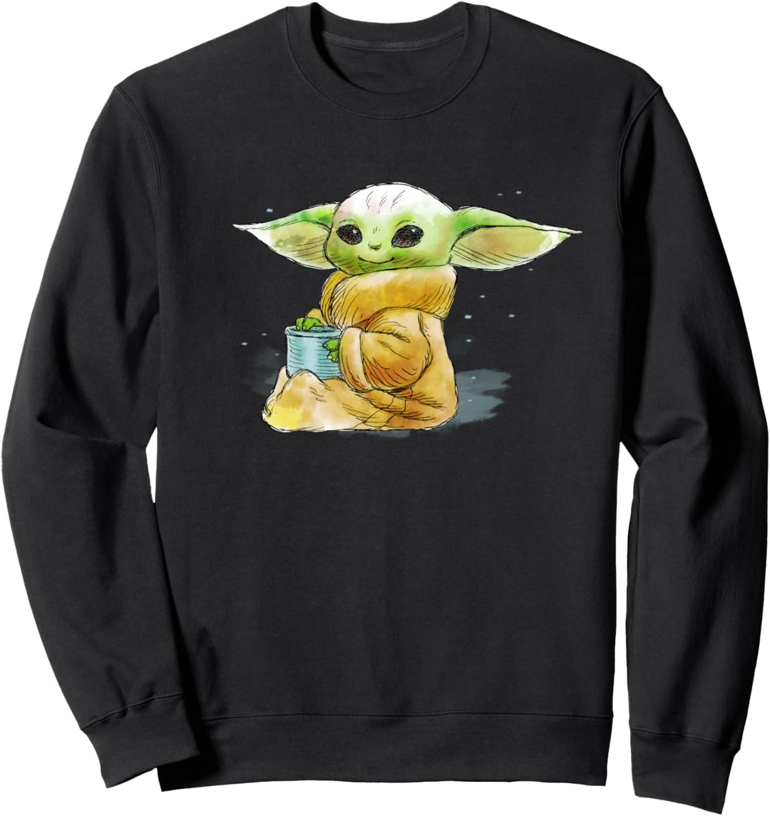 Star Wars The Mandalorian The Child Drink Soup Illustration Sweatshirt