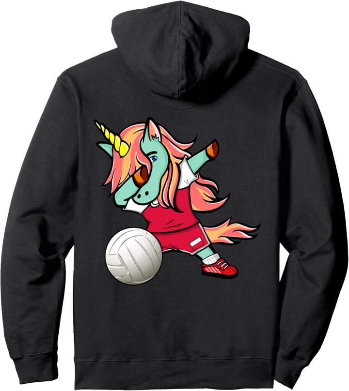 Lustiger Dabbing Einhorn Polen Volleyball - Polnische Flagge Pullover Hoodie