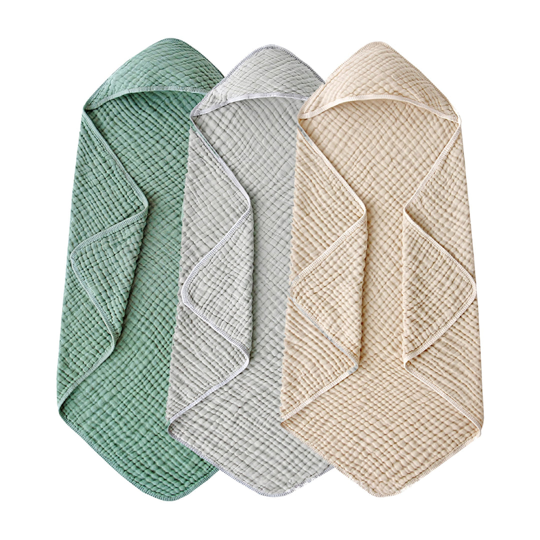 3 Stück Baby Erstausstattung Neugeborene，Handtuch Kapuze（Grösse 90 * 90cm），babyhandtuch mit Kapuze，K