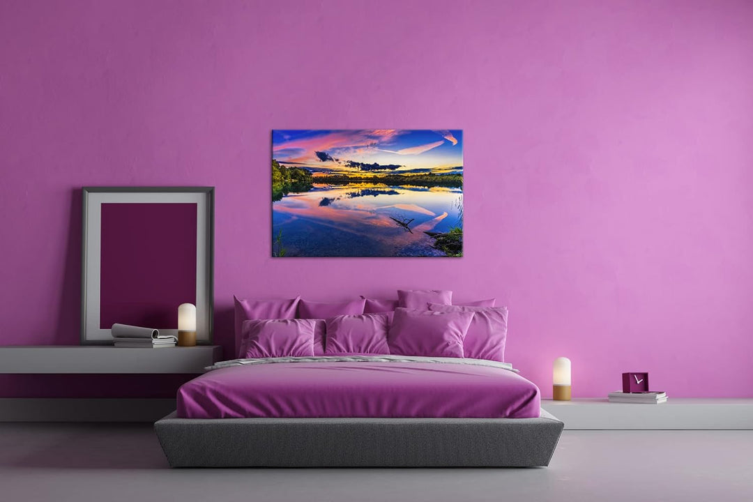 deyoli himmliche Küste Format: 80x60 cm als Leinwandbild, Motiv fertig gerahmt auf Echtholzrahmen, H