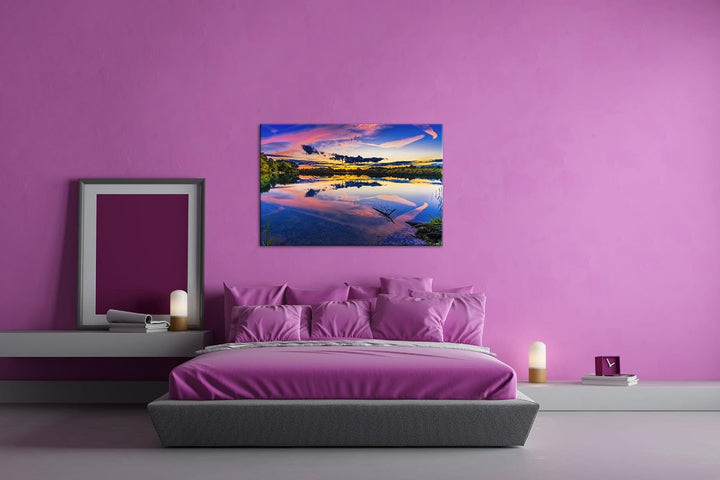 deyoli himmliche Küste Format: 80x60 cm als Leinwandbild, Motiv fertig gerahmt auf Echtholzrahmen, H
