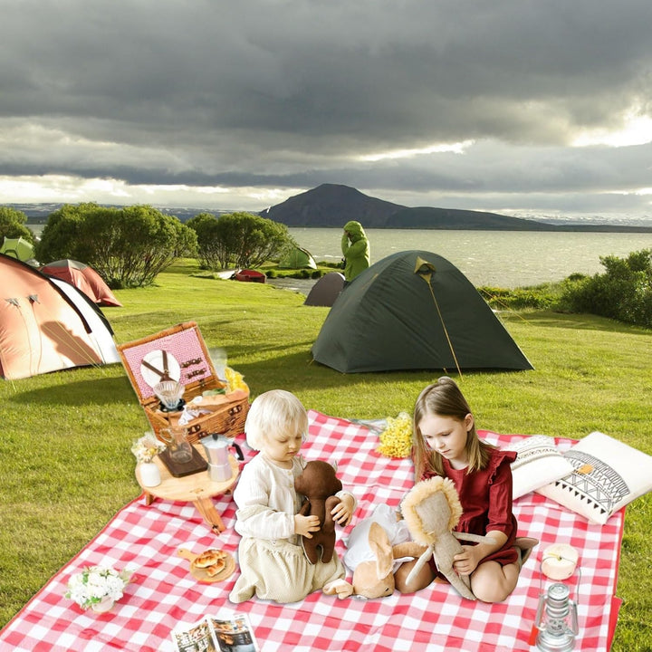 Picknickdecke Wasserdicht Stranddecke Picknickdecken Picknickmatte Rot Weiss Kariert Piknik Decke Ca