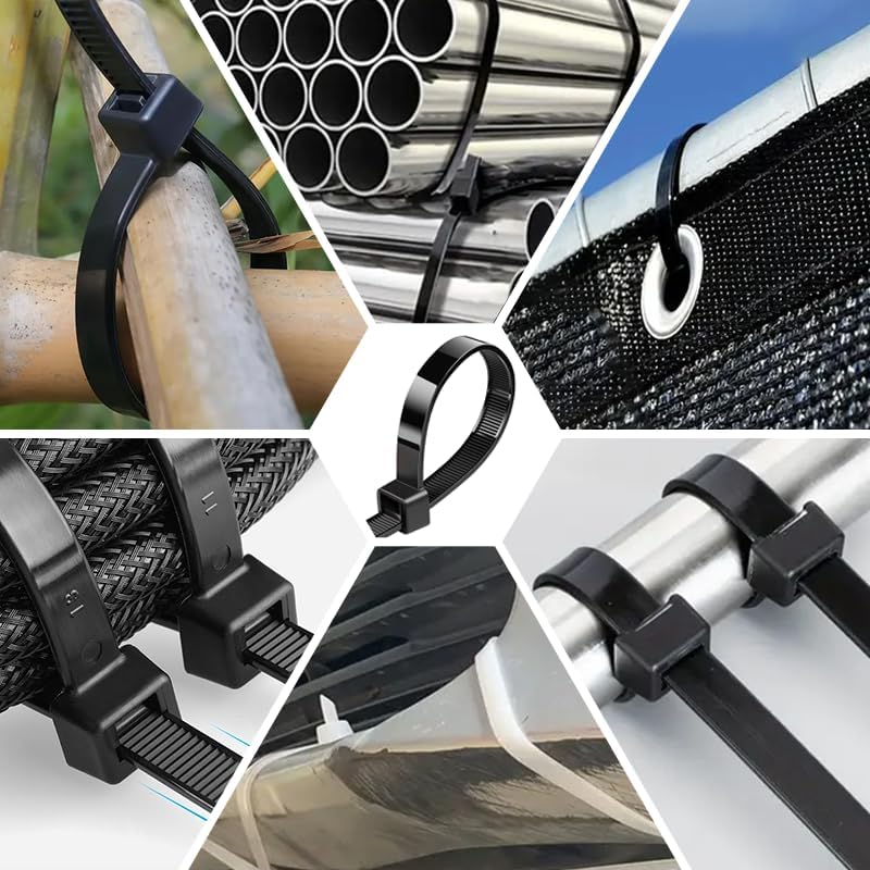 100 Stück Grosse lange Kabelbinder 600 mm x 10 mm, UV-Beständig ultra starke Kabelbinder mit 100 kg