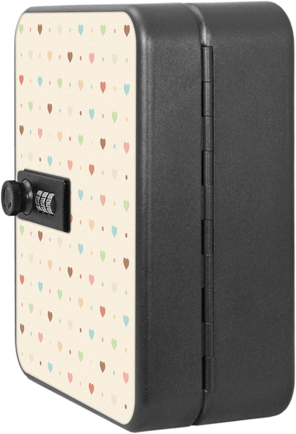 banjado® Burg-Wächter® abschliessbarer Schlüsselkasten mit Motiv Herzen bunt für 20 Schlüssel - Schl