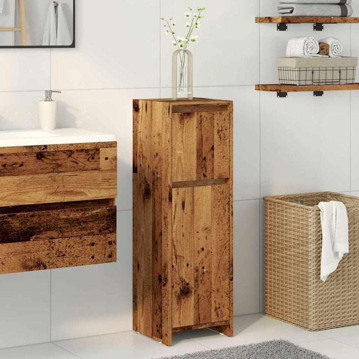 vidaXL Badschrank Altholz-Optik 30x30x95 cm Holzwerkstoff, Badezimmermöbel, Badschrank, Toilettensch