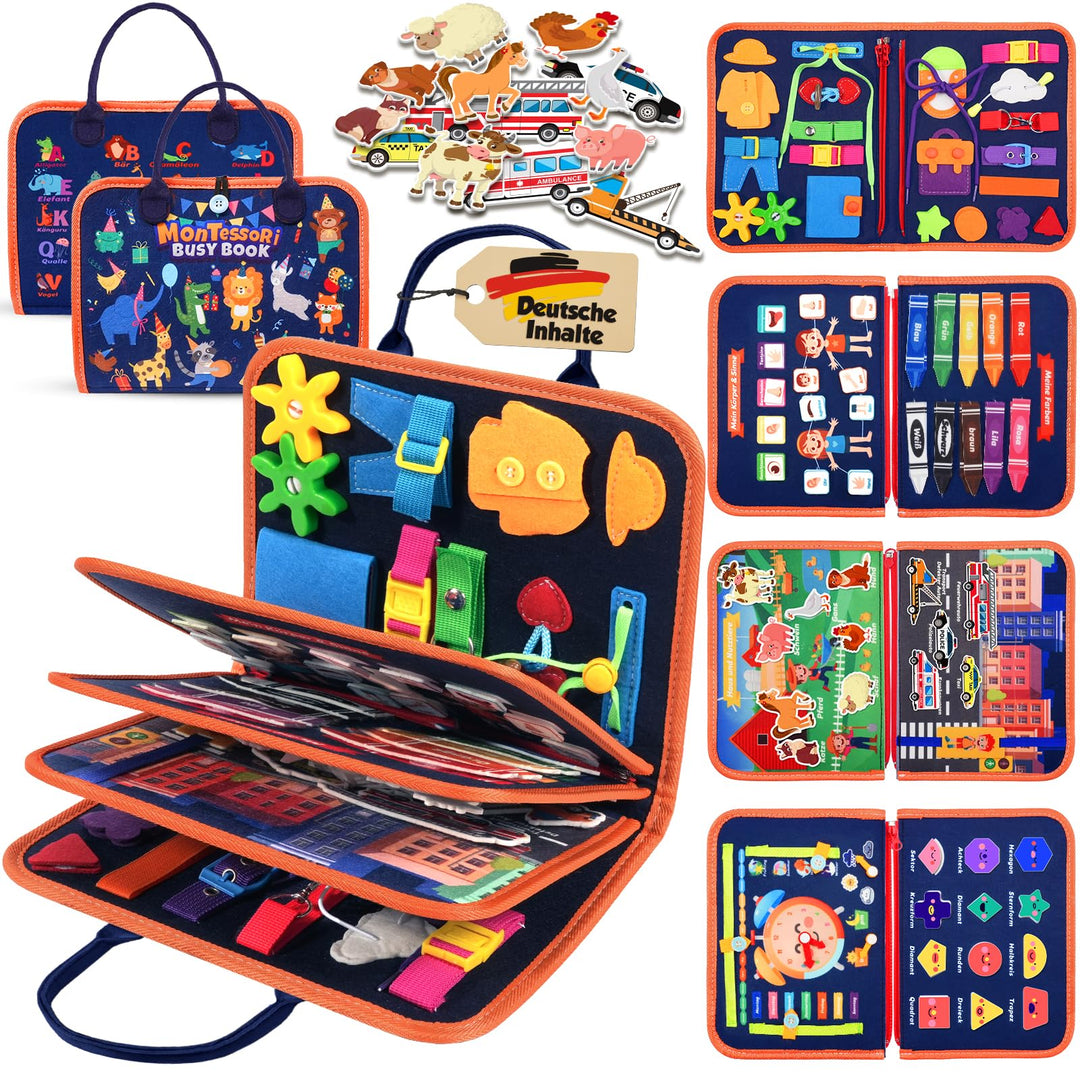ZOOI Busy Board Montessori Spielzeug ab 1 Jahr, Busy Book Quiet Book Kinderspielzeug ab 1 2 3 4 Jahr