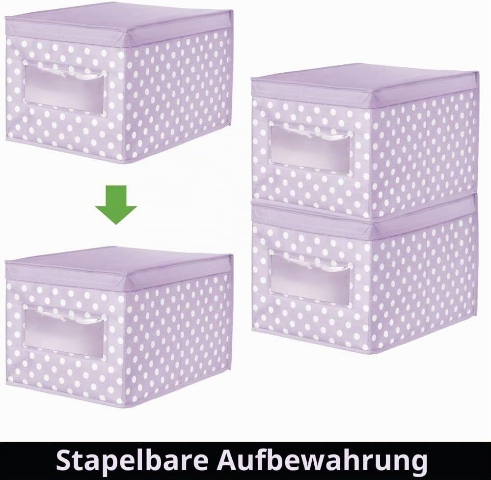 mDesign 6er-Set Aufbewahrungsbox aus Stoff – stapelbare Stoffbox zur Ablage von Kleidung oder Schuhe