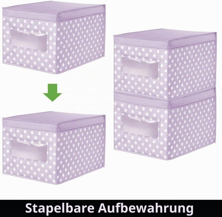 mDesign 6er-Set Aufbewahrungsbox aus Stoff – stapelbare Stoffbox zur Ablage von Kleidung oder Schuhe