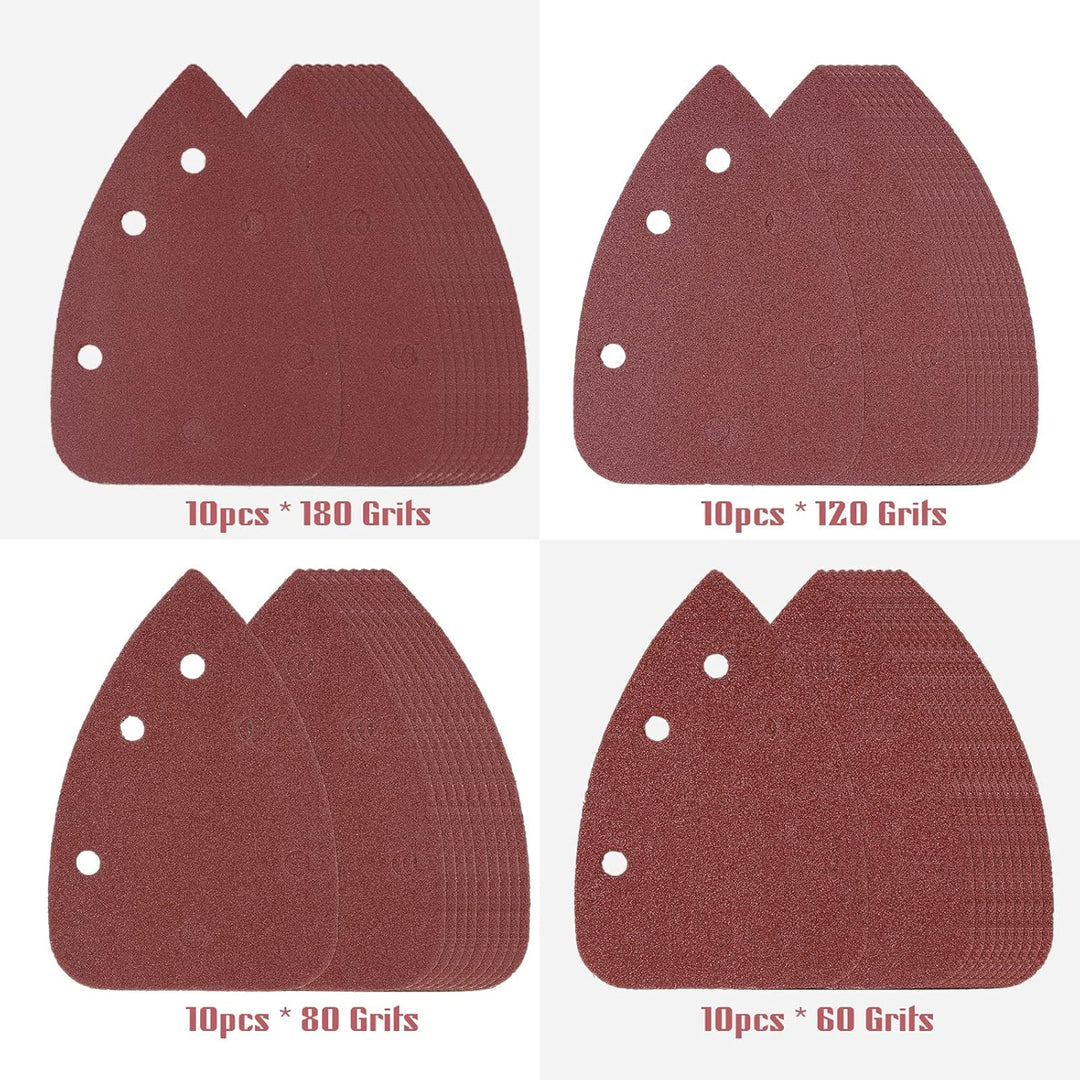 Irfora Detail-Schleifpapier-Set, Maus-Schleifpapier, 140 x 100 mm, 6 Löcher, 40 Stück