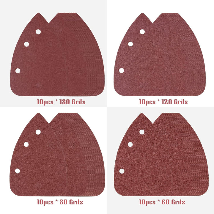 Irfora Detail-Schleifpapier-Set, Maus-Schleifpapier, 140 x 100 mm, 6 Löcher, 40 Stück