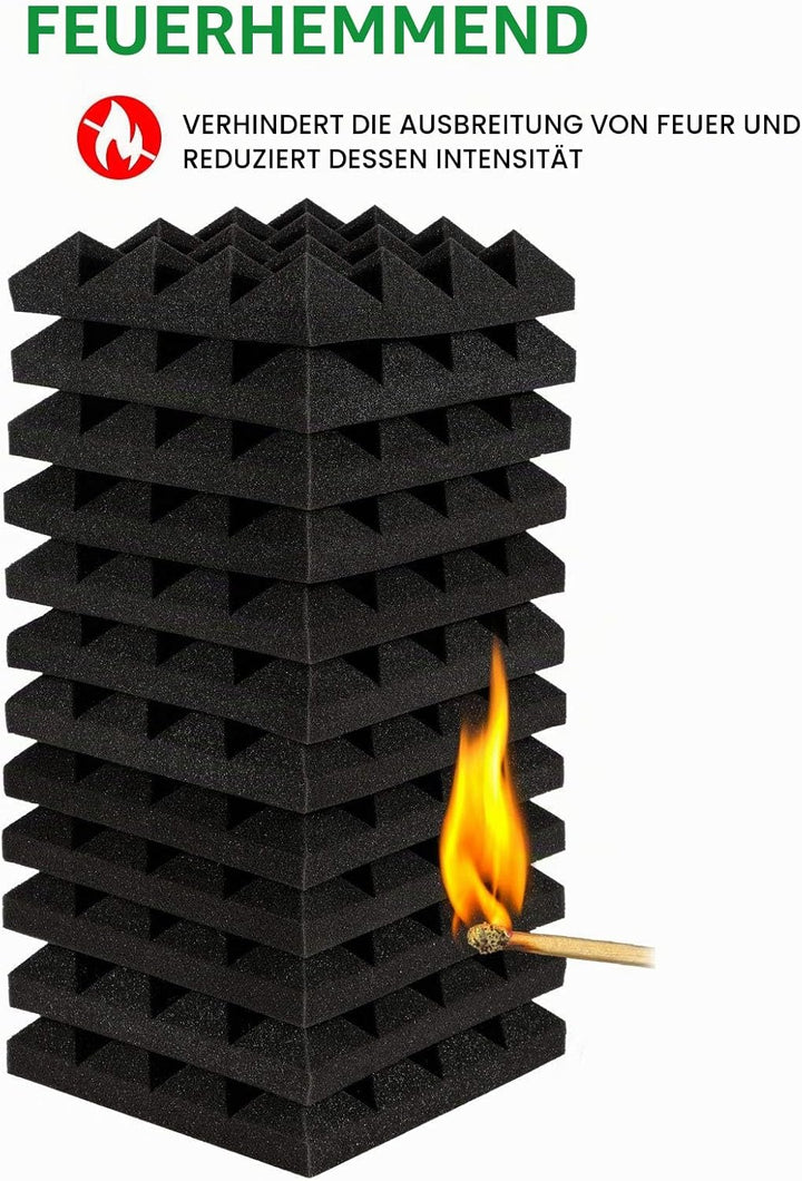 AGPtEK Schalldämmende Polsterung 24 Stück Schaumstoff-Dämmplatten 25 x 25 x 5 cm Akustikschaumstoff
