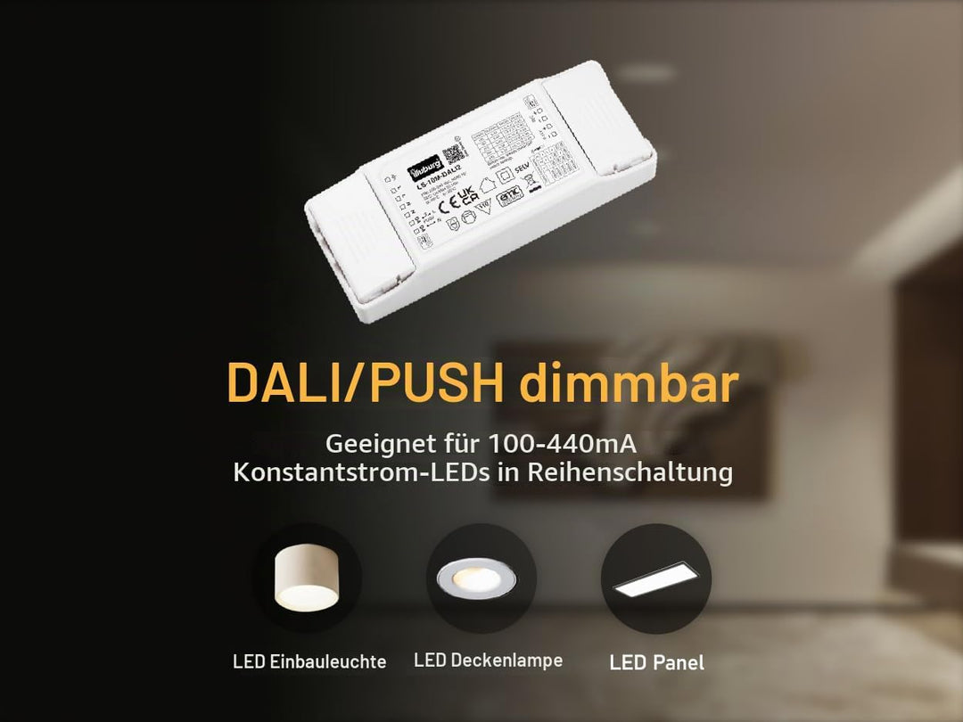 illuburg LED Trafo Dimmbar Dali Push 100mA - 440mA Konstantstrom 10W Flickerfree LED Netzteil Treibe