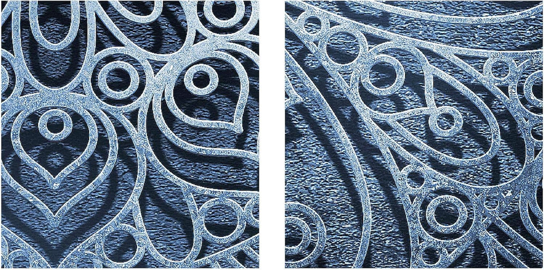 Runa Art - Bilder Mandala 200 x 100 cm 5 Teilig XXL Wanddekoration Design Blau Grau 101251b 200 x 10