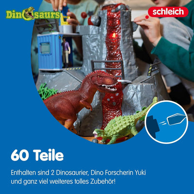 schleich 42564 Grosse Vulkan Expedition, für Kinder ab 5-12 Jahren, DINOSAURS - Spielset Single neue