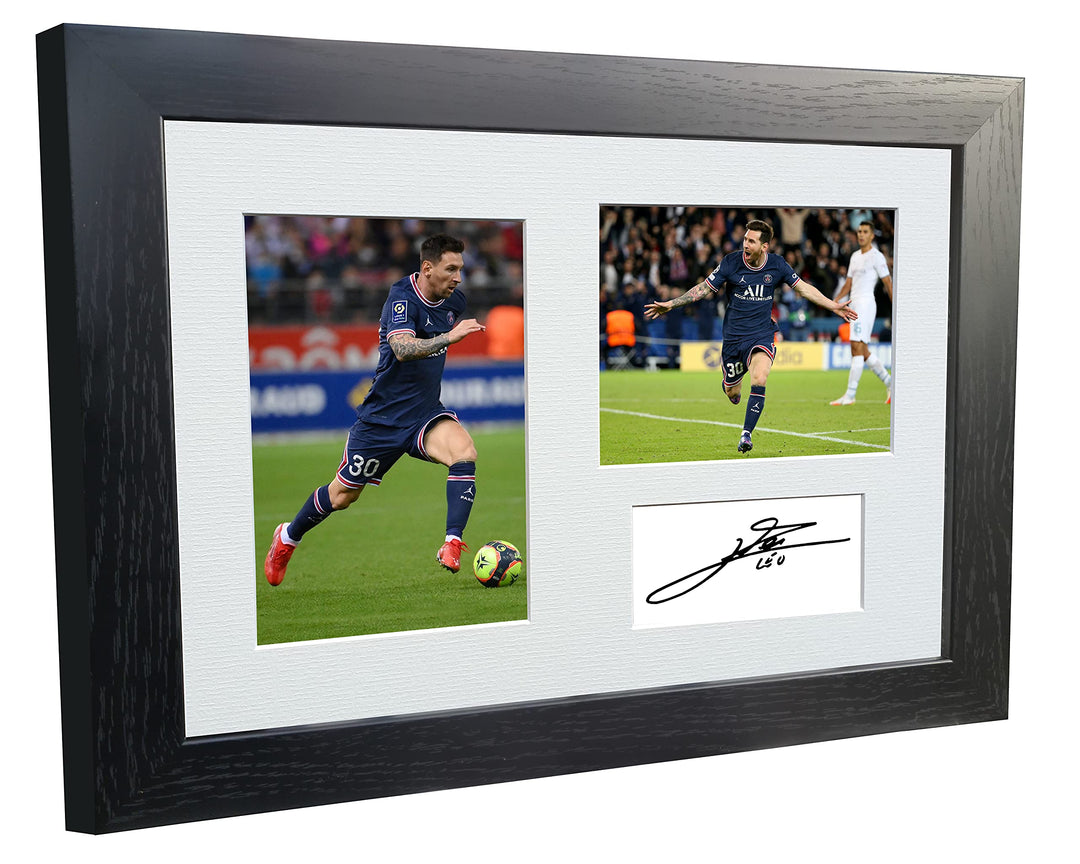 Bilderrahmen mit Autogramm von Lionel Messi, PSG, Paris Saint-Germain, 30,5 x 20,3 cm, A4