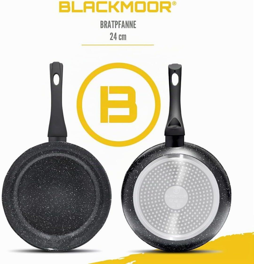 Blackmoor Home Antihaft Bratpfanne 24 cm – Aluminium Pfanne für Induktion, Gas &amp; Elektro, Verstärkte